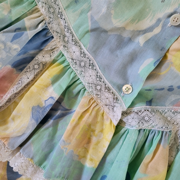 Vintage Floral And Lace Button Front Dress - Picture 13 of 16